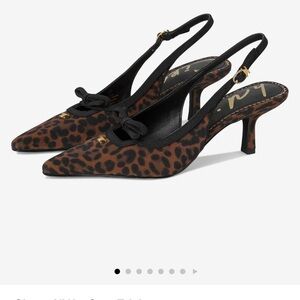 NIB Leopard Print Slingback Heels Size 8